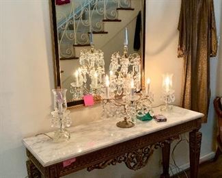 Gilt and Marble Hall Table & Mirror 