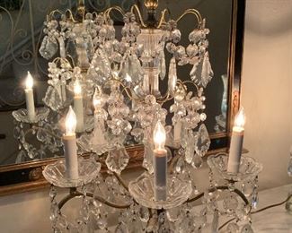 Crystal Girandole Table Candelabra Lamp