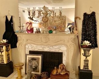 French Style Mantel with Marble Surround
