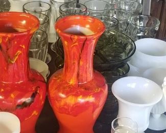 Vases, glassware