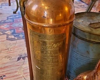 BEAUTIFUL VINTAGE COPPER FIRE EXTINGUISHER