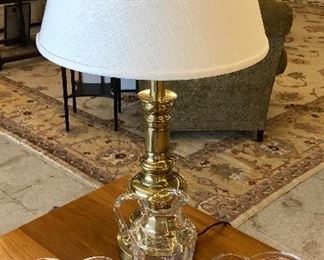 Stiffel Brass Lamps (2)  - some Waterford and Baccarat