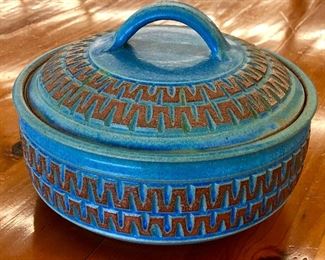 Signed studio pottery casserole