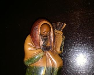 Hand carved wooden statue