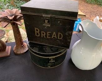 Vintage Bread box and pitcher