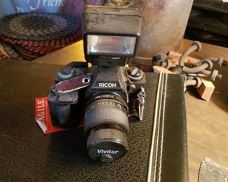 RICOH  35mm CAMERA WITH LENS AND LIGHT