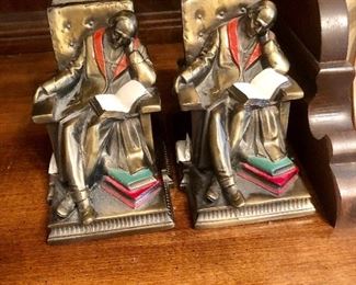 Signed brass book ends