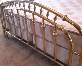 King brass head and footboards. Simmons Beauty Rest mattress and box springs in like new condition. 