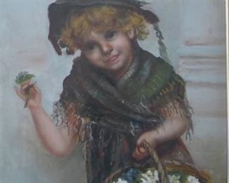 Little Girl with Flowers