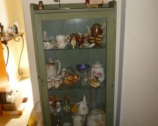 cabinet / misc dishes = Monk set