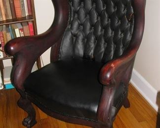 Exquisite Mid 1800s Mahogany and leather Armchair