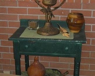 Primitive Green Side Table