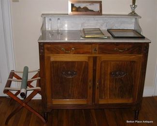 Marble Top Server, 3 ft 5 inchs wide, 21 inches deep and 34 inches tall