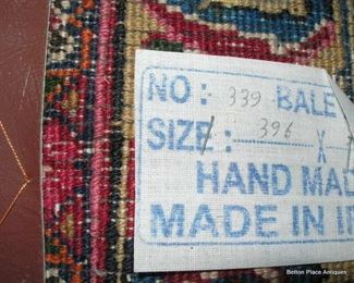 Label on Previous Rug