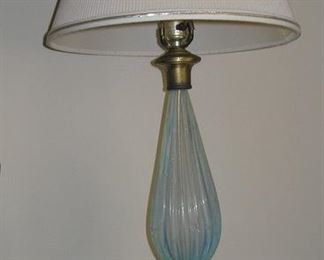 Venetian Glass Lamp, works but needs tightening and has some damage