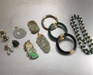 Jade, Gold, and onyx.