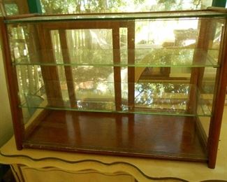 Antique wood display cabinet