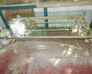 Shabby chic glass top coffee table