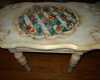 French inspired painted lamp table