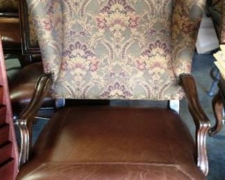 Ferguson Copeland leather and fabric chair one of several 