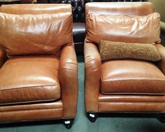 Pair of all leather chairs