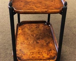 tray table with burl wood