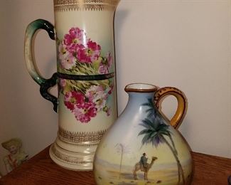 Hand painted Nippon jug, Tankard pitcher