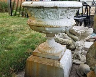 Antique cast iron urn