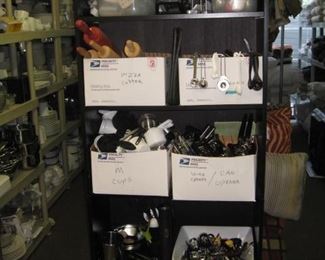 cork screws, ice cream scoops, peelers, measuring cups and spoons, can openers, rolling pins, graters