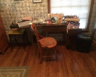 Brother sewing machine and cabinet, sewing notions