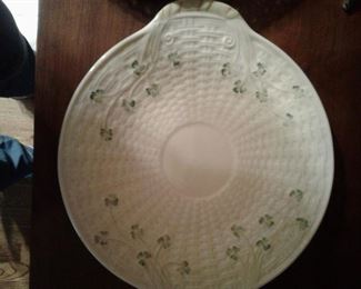 Belleek shamrock cake plate