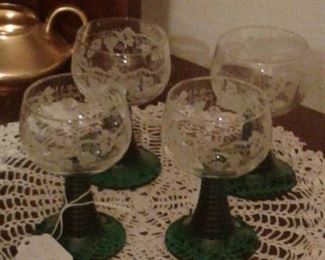 antique stemware
