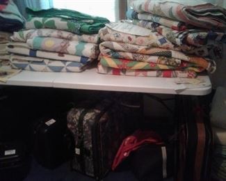 handmade quilts and luggage, Samsonite