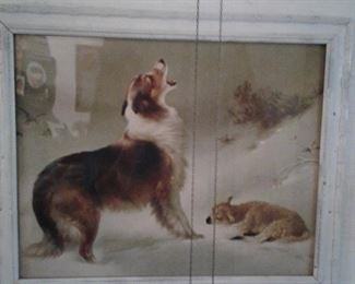 vintage collie and lamb pic