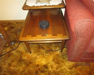 One of two matching Lane Mid Century Modern end tables