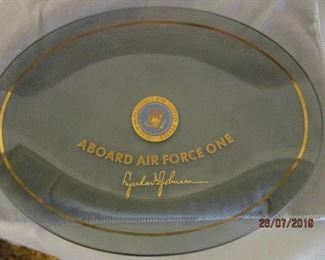 SIGNED PRESIDENT JOHNSON AIR FORCE ONE PLATE