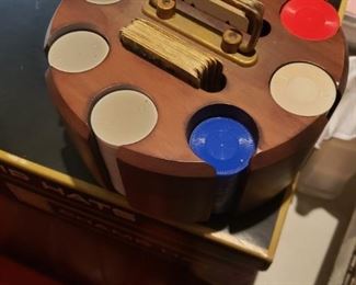 Vintage poker chip caddy