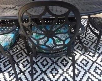 Chair detail for patio set.