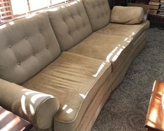Extra long sofa, recovered by Marie’s upholstery