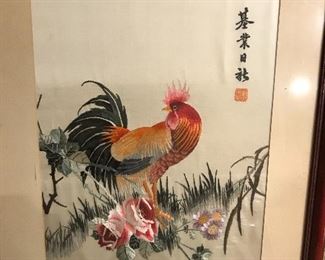 Antique Silk Rooster 