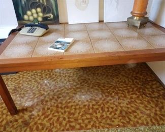 Basement Room Left: MCM Tile Coffee Table