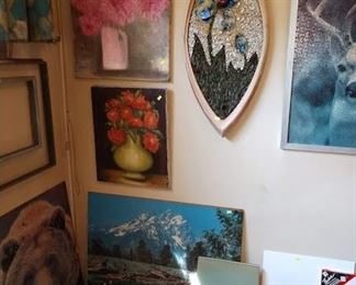 Basement Room Left:  Oil Paintings