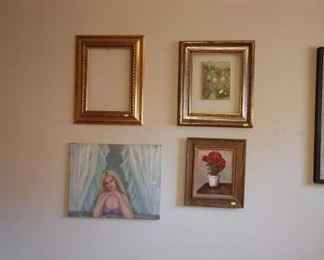 Basement Room Left:  Oil Paintings, Frames