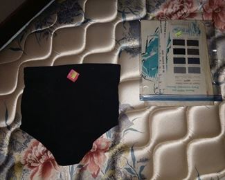 3rd Bedroom, Straight Back:  Vintage Wool Men's Swimsuit, Vintage Brochure with Suit Color Patches