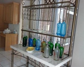 bakers rack w/faux marble