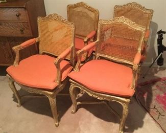 2 Chair is in great condition, two have caning issues