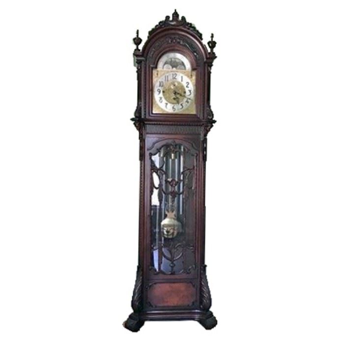 Vintage Mahogany Herschede Grandfather Clock 