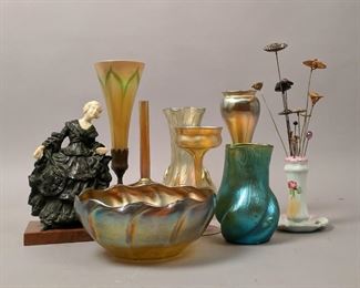 Nice group Art Glass, Tiffany glass, Favrile, and Objects