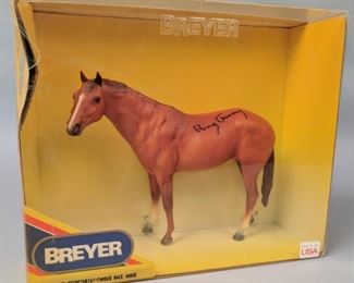 Breyer Secretariat Horse Figurine Signed by Penny Chenery (box) 12 1/2" long x 10 1/2" tall x 4" wide