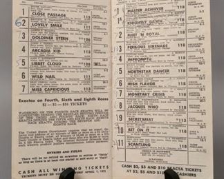 Horse Racing: Secretariat's First Win Signed by Penny Chenery Original Program 